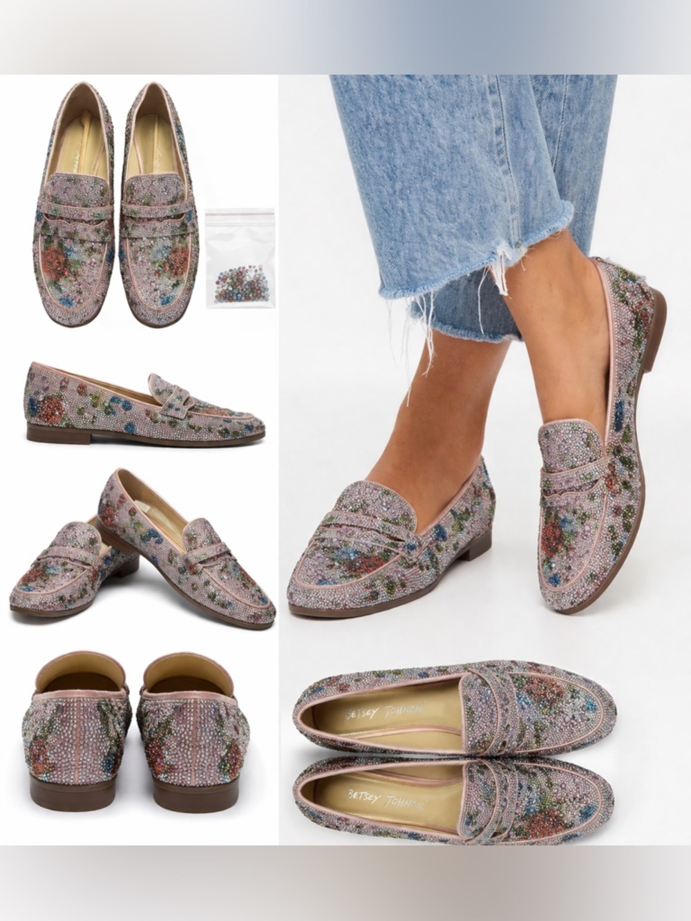 Betsey Johnson Rhinestone Statement Loafers